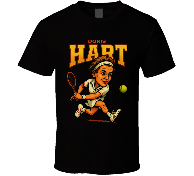 Doris Hart Vintage Retro Caricature Tennis Play T Shirt