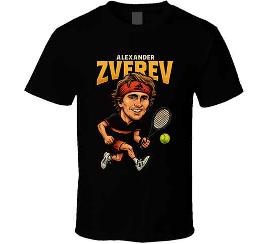 Alexander Zverev Vintage Retro Caricature Tennis Play T Shirt