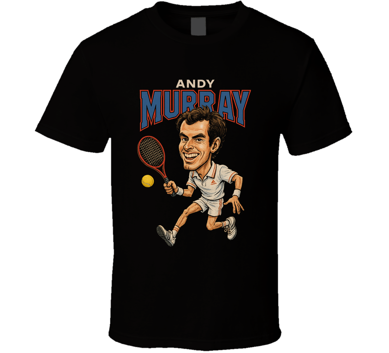 Andy Murray Vintage Retro Caricature Tennis Play T Shirt