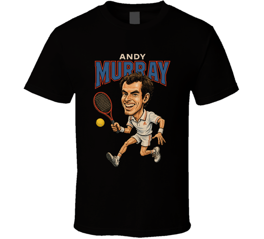 Andy Murray Vintage Retro Caricature Tennis Play T Shirt
