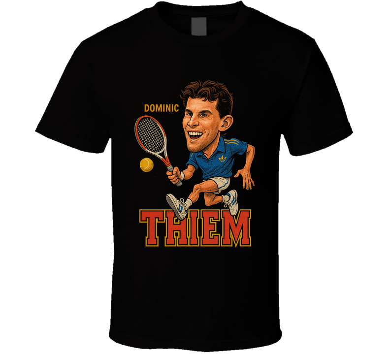 Dominic Thiem Vintage Retro Caricature Tennis Play T Shirt