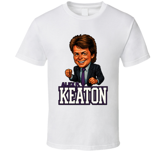 Alex P. Keaton Family Ties Tv Series Caricature Fan T Shirt