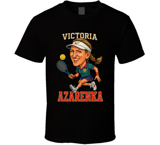 Victoria Azarenka Vintage Retro Caricature Tennis Player T Shirt