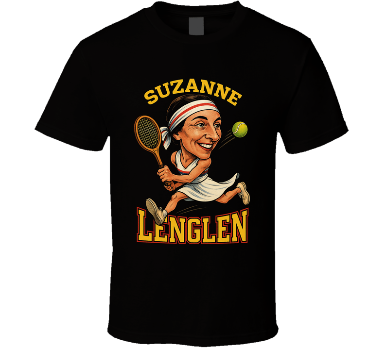 Suzanne Lenglen Vintage Retro Caricature Tennis Player T Shirt