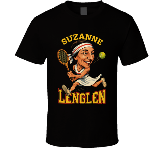 Suzanne Lenglen Vintage Retro Caricature Tennis Player T Shirt