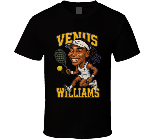 Venus Williams Vintage Retro Caricature Tennis Player T Shirt