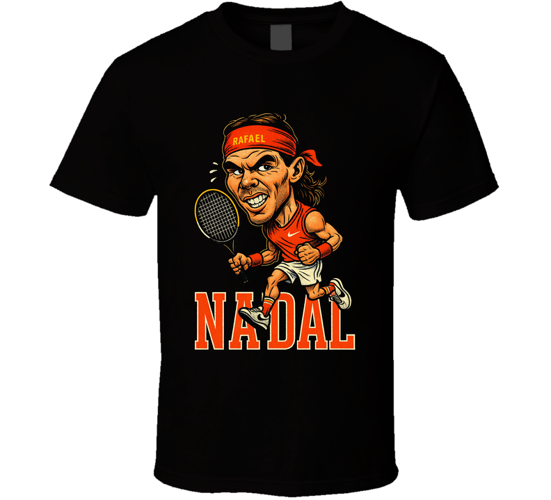 Rafael Nadal Vintage Retro Caricature Tennis Player T Shirt
