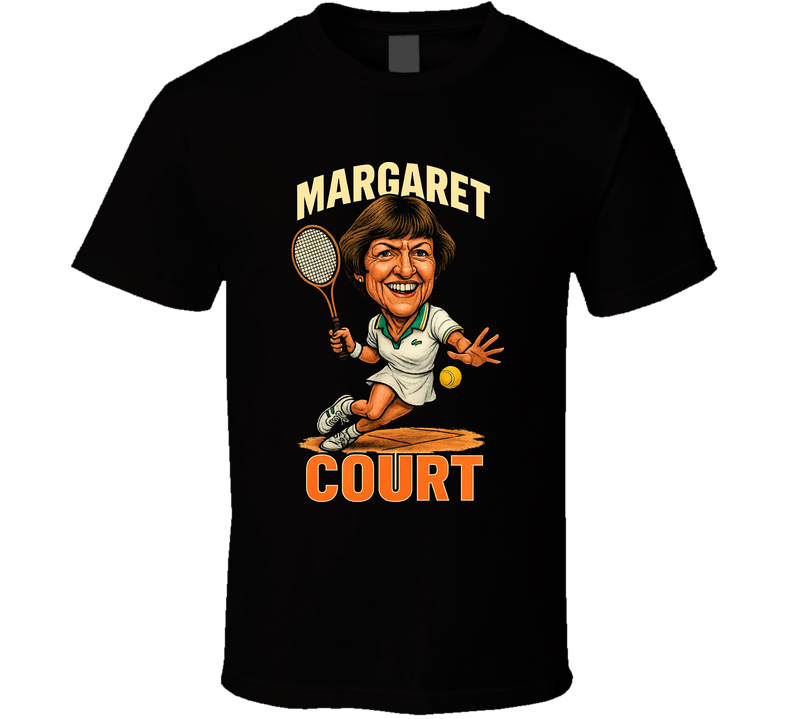 Margaret Court Vintage Retro Caricature Tennis Player T Shirt