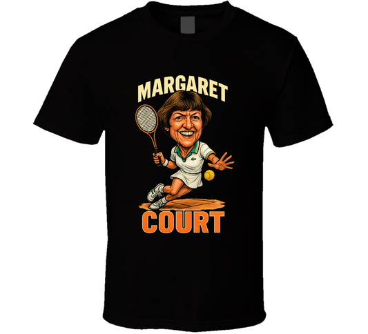 Margaret Court Vintage Retro Caricature Tennis Player T Shirt