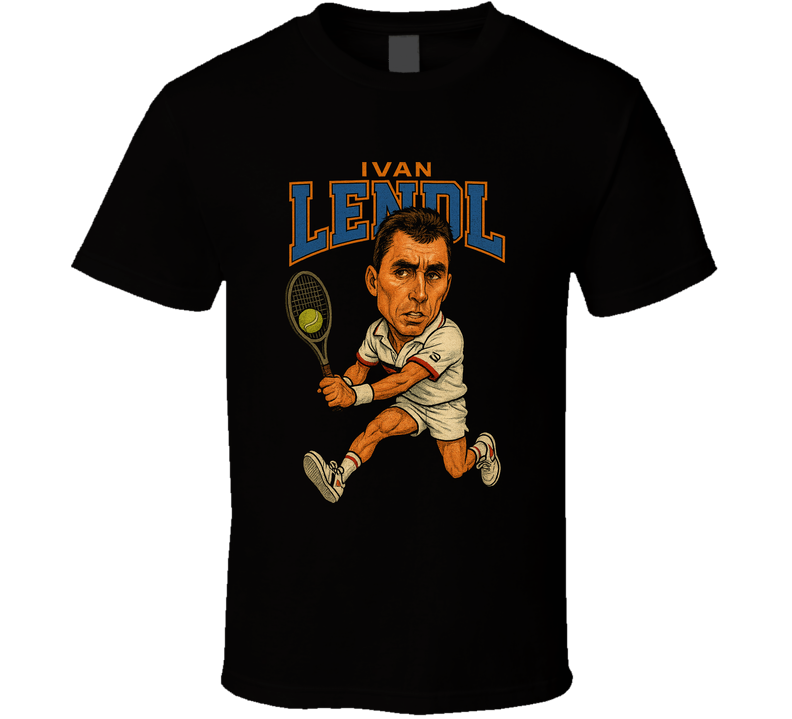 Ivan Lendl Vintage Retro Caricature Tennis Player T Shirt