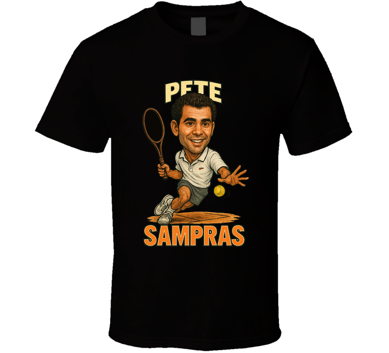 Pete Sampras Vintage Retro Caricature Tennis Player T Shirt