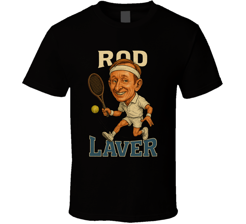 Rod Laver Vintage Retro Caricature Tennis Player T Shirt