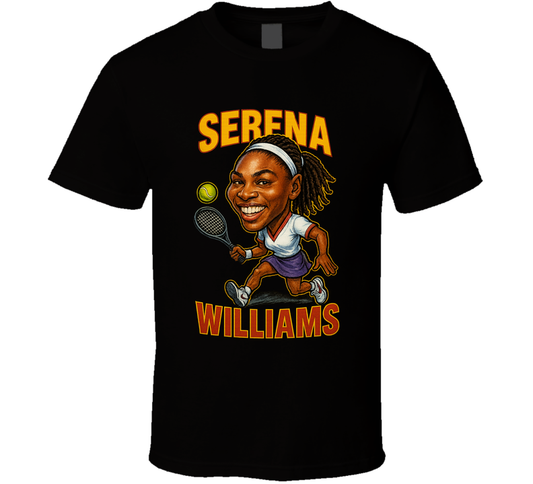 Serena Williams Vintage Retro Caricature Tennis Player T Shirt