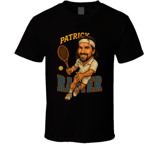 Patrick Rafter Vintage Retro Caricature Tennis Player T Shirt