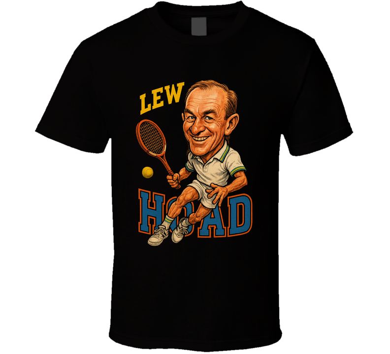 Lew Hoad Vintage Retro Caricature Tennis Player T Shirt