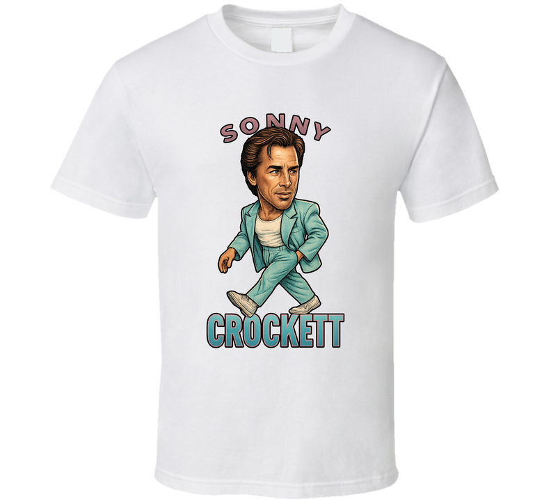 Sonny Crockett Miami Vice Tv Series Caricature Fan T Shirt