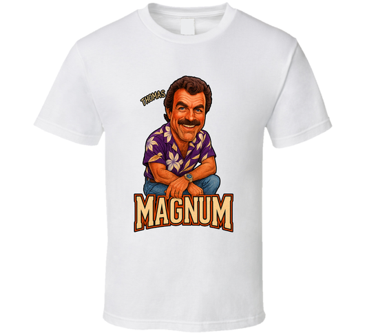 Thomas Magnum Magnum P.i. Tv Series Caricature Fan T Shirt