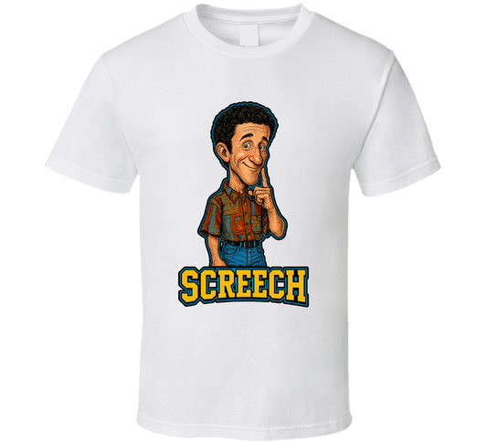 Screech Powers Saved By The Bell Tv Series Caricature Fan T Shirt