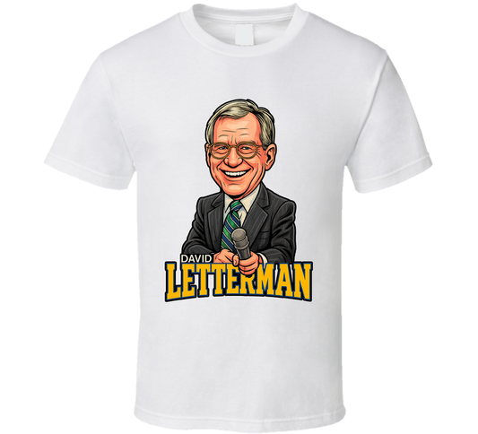 David Letterman Late Night With David Letterman Tv Series Caricature Fan T Shirt