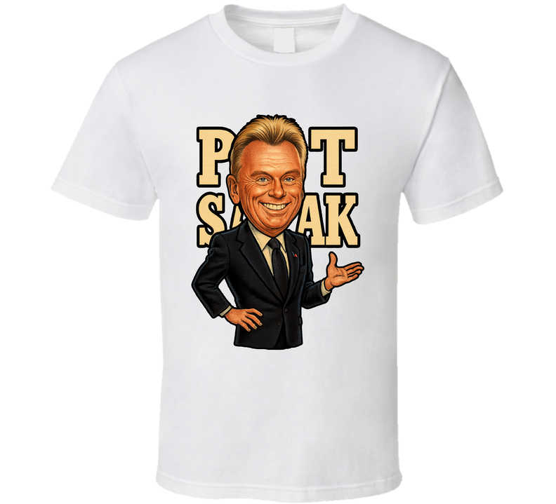 Pat Sajak Wheel Of Fortune Tv Series Caricature Fan T Shirt