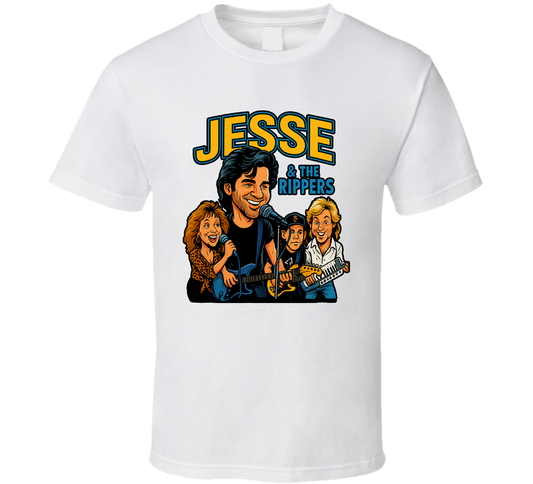 Jesse And The Rippers Full House Fictional Band Caricature Fan T Shirt