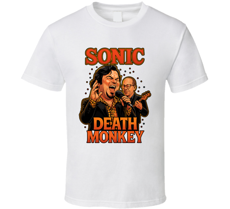 Sonic Death Monkey High Fidelity Fictional Band Caricature Fan T Shirt