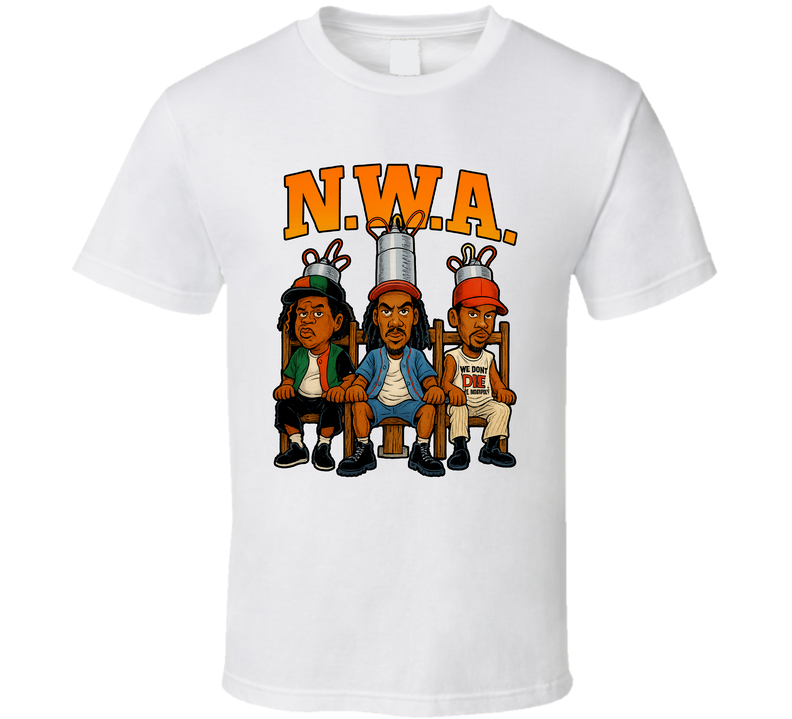 N.w.a. Fear Of A Black Hat Fictional Band Caricature Fan T Shirt