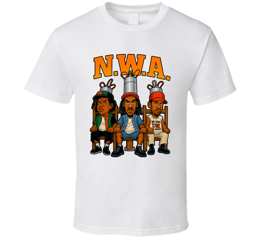 N.w.a. Fear Of A Black Hat Fictional Band Caricature Fan T Shirt