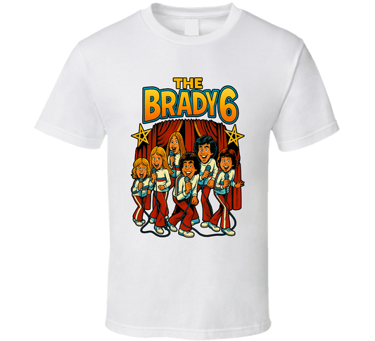 The Brady 6 The Brady Bunch Variety Hour Fictional Band Caricature Fan T Shirt