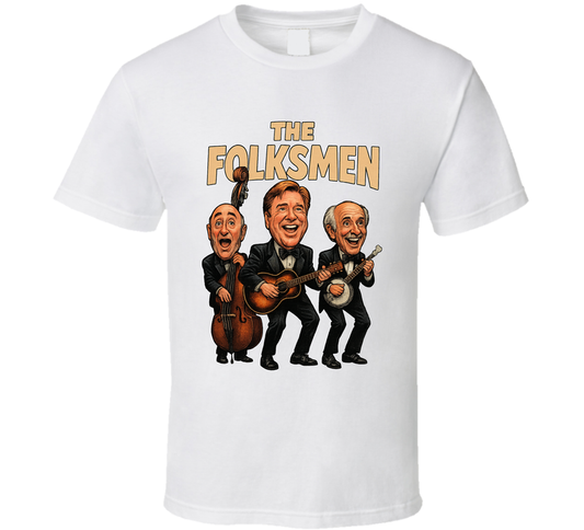 The Folksmen A Mighty Wind Fictional Band Caricature Fan T Shirt