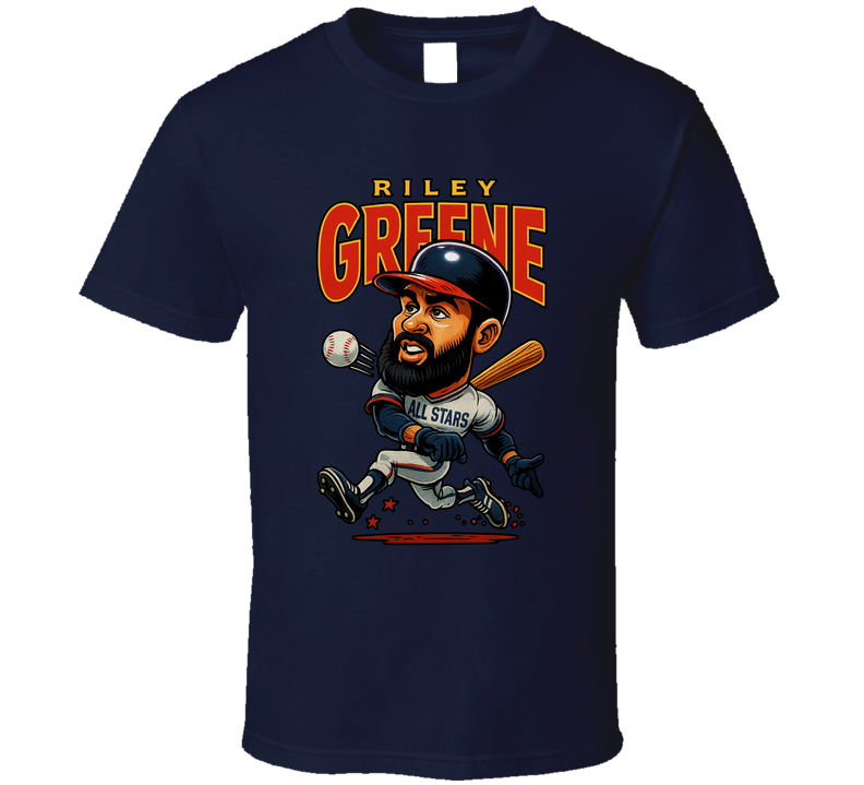 Riley Greene All Star Baseball Caricature Fan T Shirt