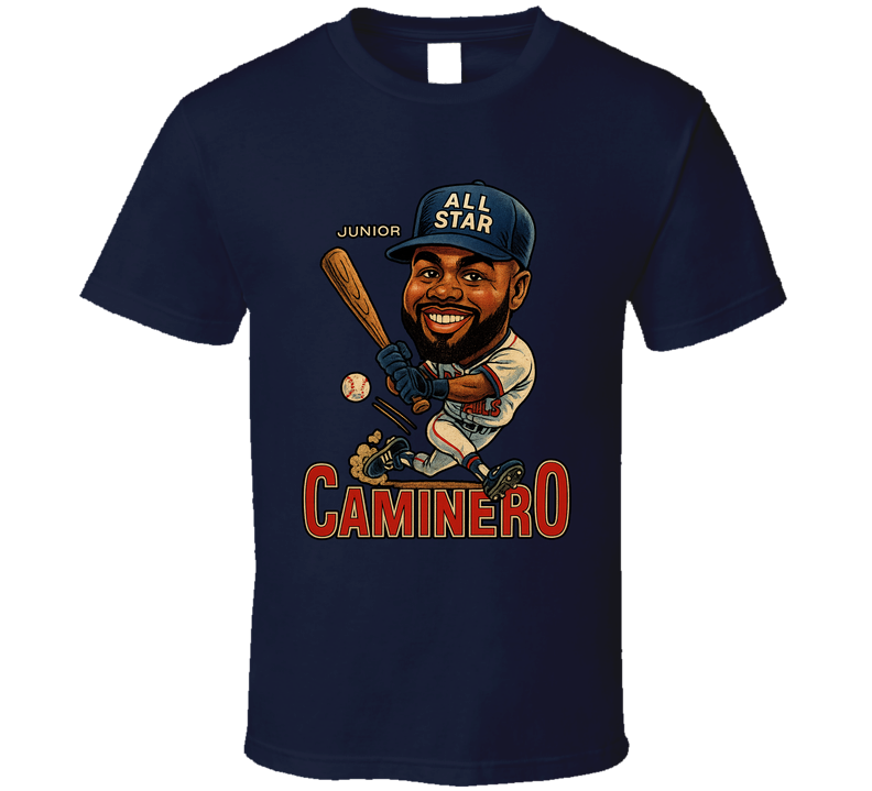 Junior Caminero All Star Baseball Caricature Fan T Shirt