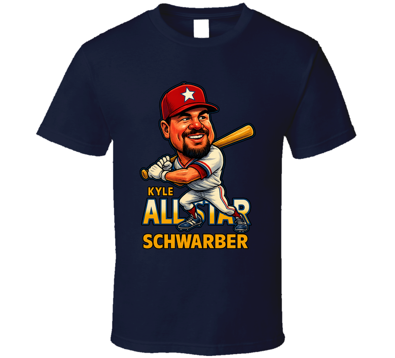 Kyle Schwarber All Star Baseball Caricature Fan T Shirt