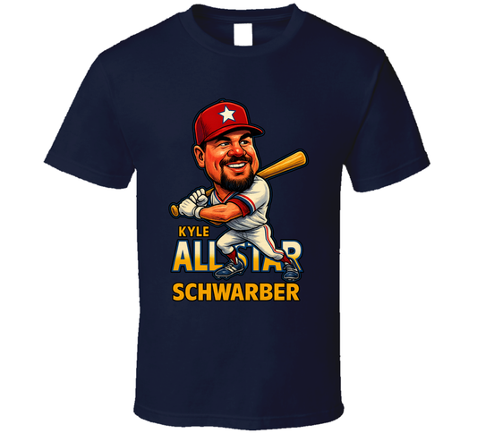 Kyle Schwarber All Star Baseball Caricature Fan T Shirt