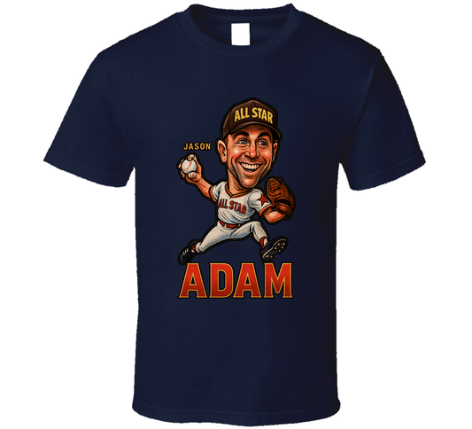 Jason Adam All Star Baseball Caricature Fan T Shirt