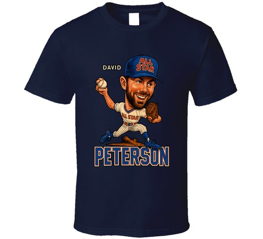 David Peterson All Star Baseball Caricature Fan T Shirt