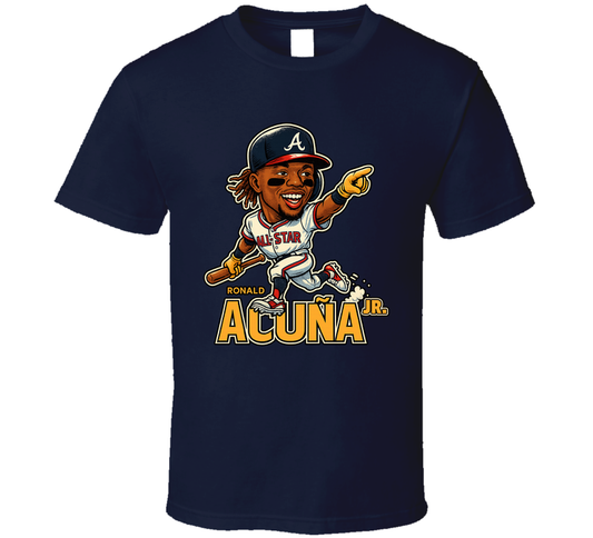 Ronald Acuna Jr. All Star Baseball Caricature Fan T Shirt