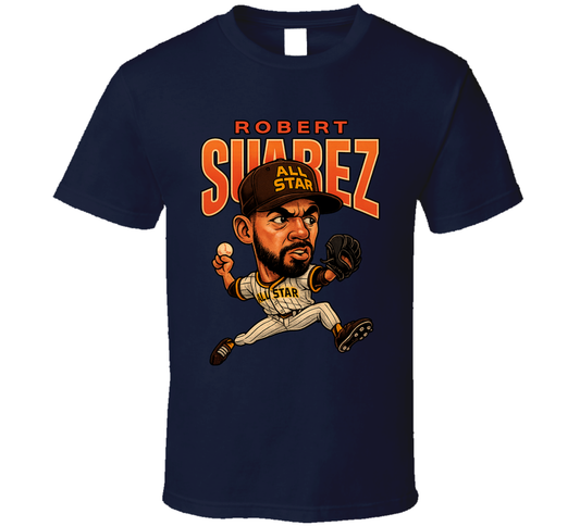 Robert Suarez All Star Baseball Caricature Fan T Shirt