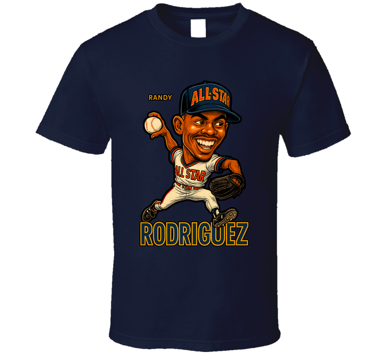 Randy Rodriguez All Star Baseball Caricature Fan T Shirt