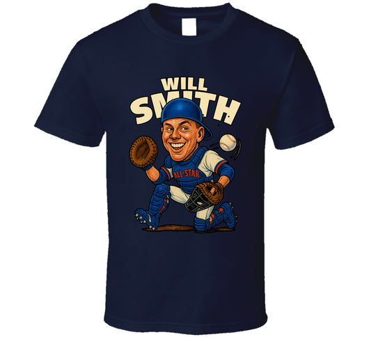 Will Smith All Star Baseball Caricature Fan T Shirt