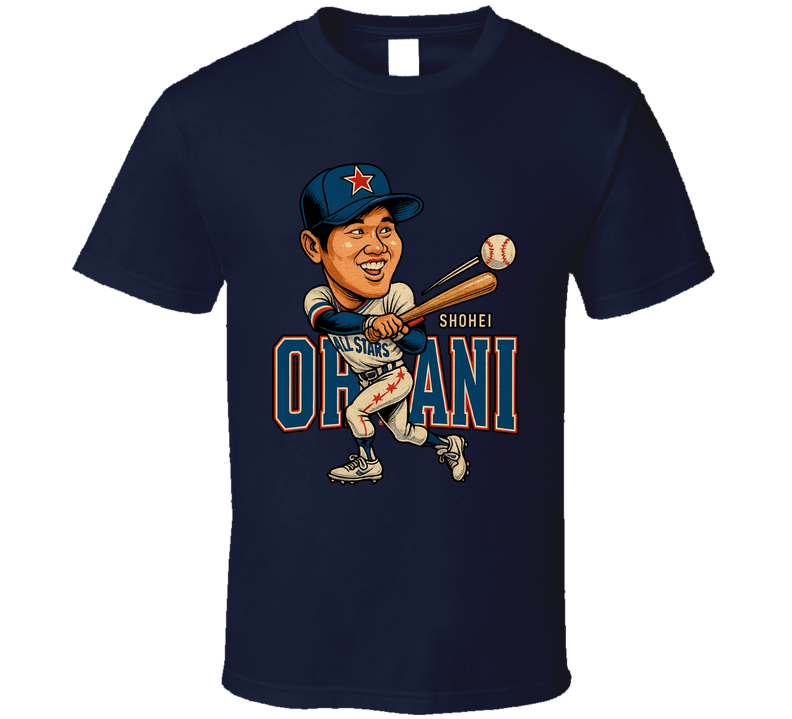 Shohei Ohtani All Star Baseball Caricature Fan T Shirt