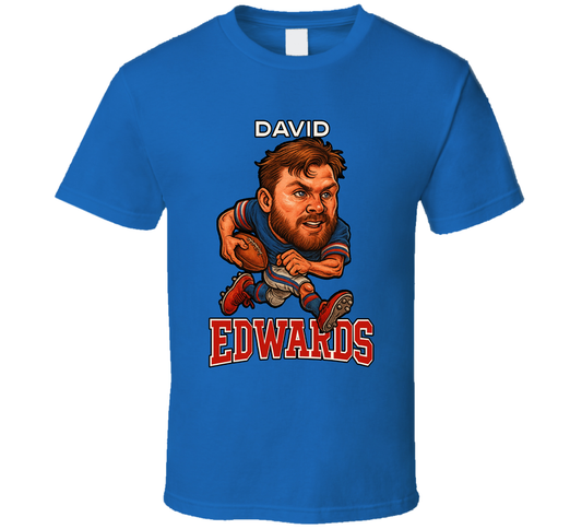 David Edwards Football Caricature Fan T Shirt