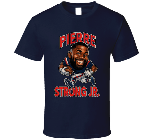 Pierre Strong Jr. Football Caricature Fan T Shirt