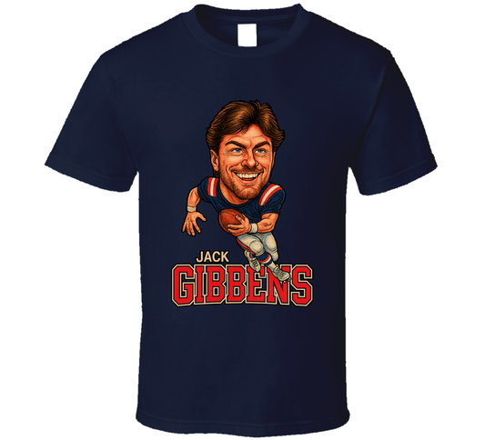 Jack Gibbens Football Caricature Fan T Shirt