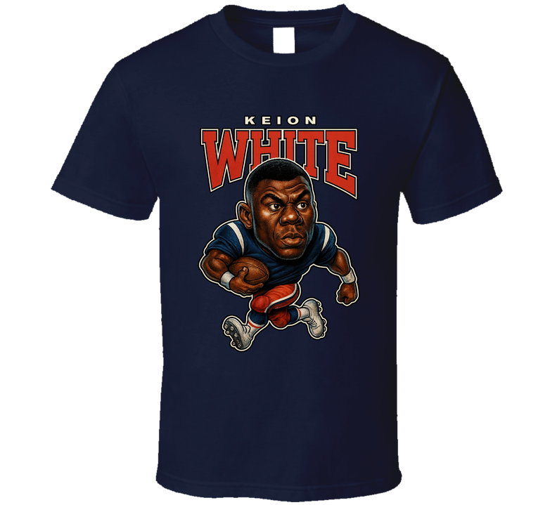 Keion White Football Caricature Fan T Shirt