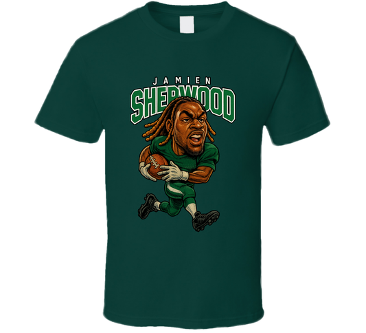 Jamien Sherwood Football Caricature Fan T Shirt
