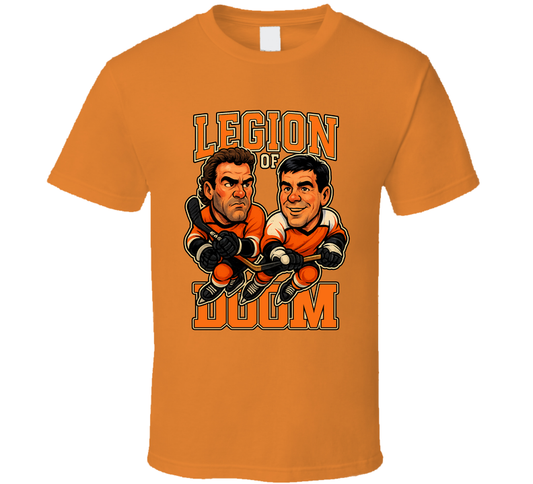 Eric Lindros And John Leclair Legion Of Doom Hockey Duo Caricatures Fan T Shirt