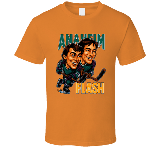 Teemu Selanne And Paul Kariya Anaheim Flash Hockey Duo Caricatures Fan T Shirt