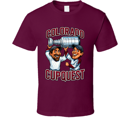 Patrick Roy And Ray Bourque Colorado Cup Quest Hockey Duo Caricatures Fan T Shirt