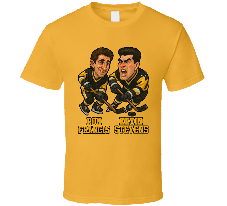 Ron Francis And Kevin Stevens Hockey Duo Caricatures Fan T Shirt